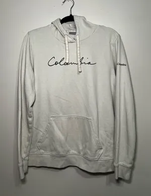 Columbia White Script Logo Hoodie thumbnail 1