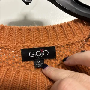 G&D Women's Leopard Print Colorblock Sweater - Orange, Cream, and Green thumbnail 2