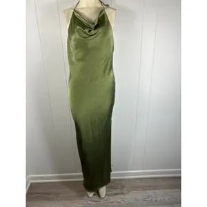 Princess Polly Alissa Green Slit satin strapless halter maxi dress in size 12 thumbnail 8