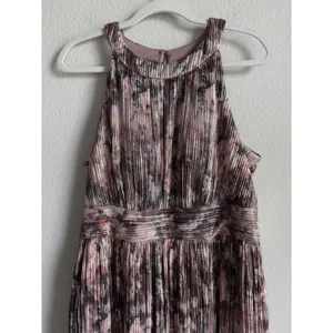 Eliza J‎ Women's 14 Gown Plum Metallic Sleeveless Halter Neck Pleated Dress NEW thumbnail 8