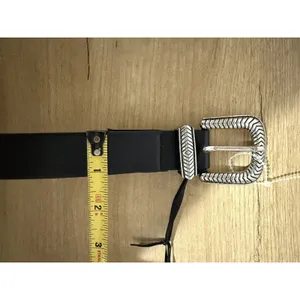 BEBE Black Faux Leather Western-Style Belt Y2K Butterfly Concho Sz Large thumbnail 8