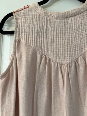 KNOX ROSE Blush Pink Embroidered Gauze Top Blouse Shirt Size XS thumbnail 6