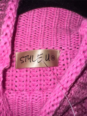 Women's Chunky Cowl Neck Sweater Vest in Bright Pink thumbnail 3
