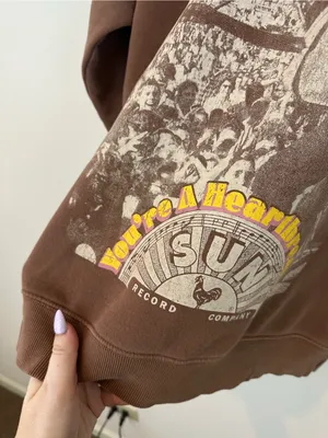 Sun Record Company Elvis Presley Brown Graphic Crewneck Sweater Large Women's thumbnail 3