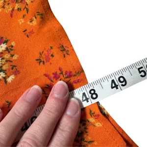 Reformation Lacey Dress Orange Floral Midi thumbnail 10
