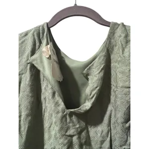 Altar'd State Frankie Sage Textured Babydoll‎ Mini Dress Puff Sleeve thumbnail 3