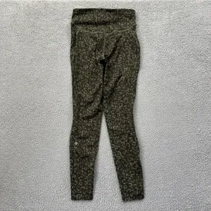 Lululemon Base Pace High Rise Leggings Olive Green Camo Athletic Women's 8 thumbnail 3
