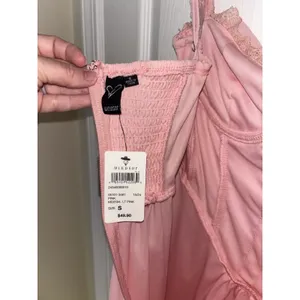 NWT Windsor Pink Such A Flirt Sweetheart Lace Trim Skater Dress Corset Small thumbnail 4