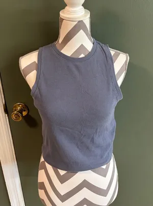 Hollister Ribbed Tank Top in Slate Blue thumbnail 1