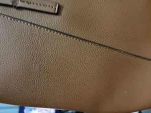 Source Unknown Tan Crossbody Tote with Gold Accents thumbnail 11
