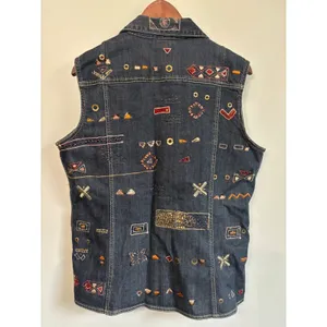 Chicos Women's Denim Jean Vest Aztec Style Size 2‎ - US Size M thumbnail 5
