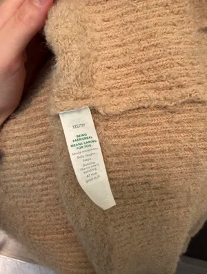 Aerie beige v-neck oversized knit fuzzy sweater thumbnail 7