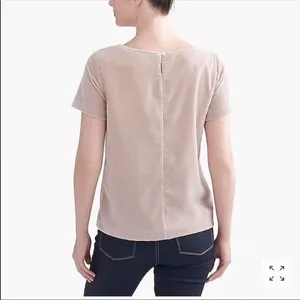 J Crew women’s small‎ velvet short sleeve blouse thumbnail 4