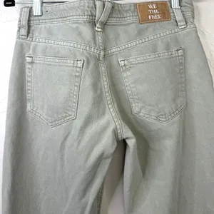 Free People We The Free Western Yoke Sage Green Low Rise Straight Denim Jeans thumbnail 7