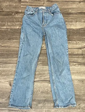 Abercrombie & Fitch Light Blue Straight Leg Jeans thumbnail 1