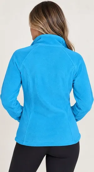 Columbia Women’s M Turquoise Blue Full Zip Fleece Jacket Zip Pockets Outdoor thumbnail 1
