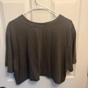 OFFLINE by Aerie Charcoal Dolphin Graphic Cropped Oversized T-Shirt thumbnail 2