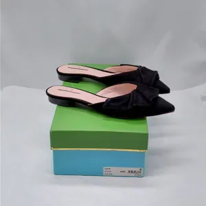 Kate Spade Womens Mules Slip On Flats 6.5M Black Suede Pointed Toe Coquette thumbnail 2