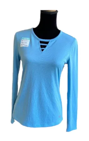 Reel Legends Womens Top Size XS Freeline‎ Light Blue Long Sleeve NEW thumbnail 1