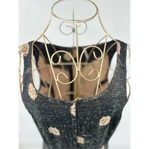 Free People Black Gold Tapestry Sleeveless Mini Dress Pockets Size 8 thumbnail 5