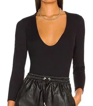 Intimately Free People‎ Black Long Sleeve Scoop Neck Bodysuit XS thumbnail 1