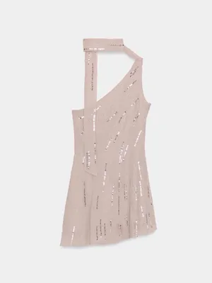 ZARA Asymmetrical Sequin Mini Dress thumbnail 5