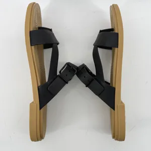 Crocs Tulum Toe Post Sandal Black Tan Women 11 Strappy Buckle Slip On Flip Flop thumbnail 6