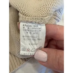 Omphalos Cable Knit Sweater Vest Beige 100% Cotton Women's Size Medium Y2k thumbnail 6
