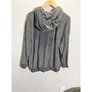 Nike Velour Hoodie Womens Large Grey Oversized Sportswear Essential Pullover thumbnail 6