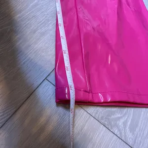 Tripp NYC hot pink faux leather vinyl y2k‎ rave festival emo womens pants size 7 thumbnail 5