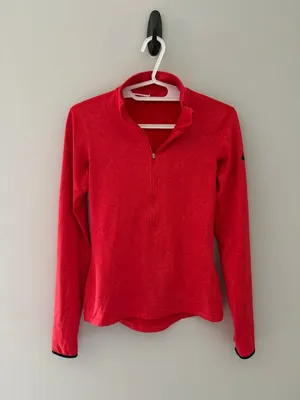 Nike Dri-FIT Floral Jacquard Half Zip Running Pullover Women’s S Red thumbnail 3