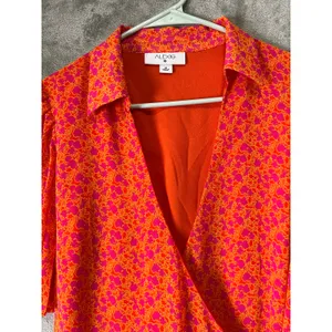 ALEXIS Target Orange‎ Pink Floral Dress Flutter Resort Vacation Feminine Medium thumbnail 3