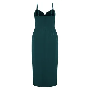 City Chic Womens Trendy Plus Size Sassy V Wrap Dress 6575644 Emerald Green 16W thumbnail 9