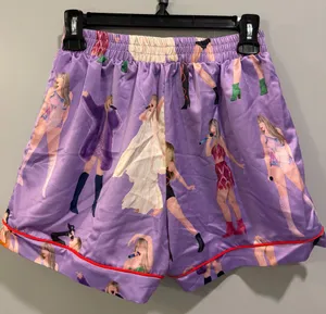 SheShow Swift Swiftie Eras Tour Outfits Button-Down Pajama Top and Shorts Set Purple thumbnail 7