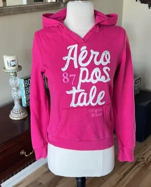 Aeropostale Pink Cotton Hoodie fits like XS thumbnail 1