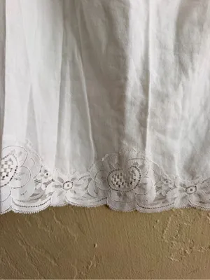 Vintage White Cotton Lace Half Slip - Lightweight Lined Underskirt thumbnail 3