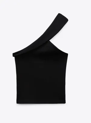 ZARA Asymmetrical Top Black thumbnail 1
