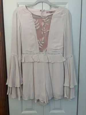For Love & Lemons Pink Lace Romper thumbnail 6