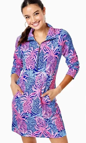 Lilly Pulitzer UPF 50+ Skipper Dress Tropic Down Low size large thumbnail 1