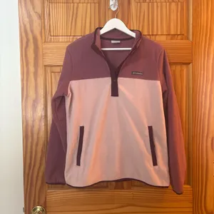 Columbia Size Large Pink Fleece 1/4 Snap Pullover Sweatshirt thumbnail 2