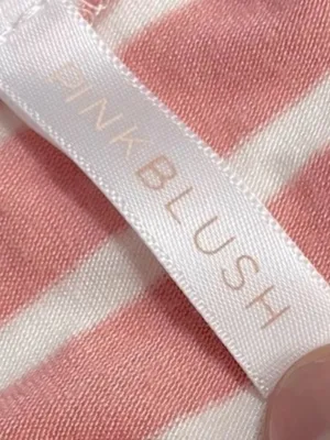 Pinkblush Pink White Striped Lace Hem Tunic Top Size Small 3/4 Sleeve thumbnail 10