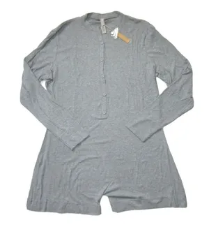 NWT Skims Soft Lounge Ribbed Stretch Jersey Playsuit in Gray L/S Romper 3X thumbnail 1