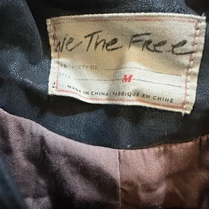 Free People We The Free Faux Vegan Leather Moto Motorcycle Jacket Med Biker thumbnail 3