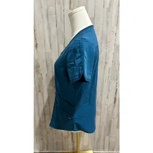 Adar Pro Scrub Top Womens XS Teal Caribbean‎ Blue V-Neck Short Sleeve thumbnail 5