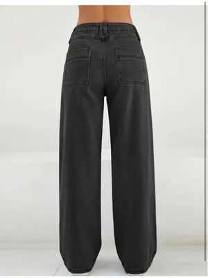 NEW Baggy Straight Leg Mid Rise Y2K Boyfriend Wide Leg High Waist Jeans 16/18 thumbnail 2