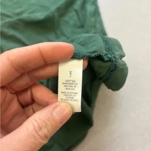 Aerie Green Women's Casual Top 100% cotton distressed short sleeve small thumbnail 5