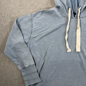 Jane + Delancey Women's Large Hoodie Sweatshirt Washed Blue Drawstring Casual thumbnail 3