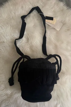 Zara Black Drawstring Crossbody Bag thumbnail 1