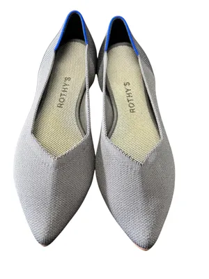 Rothy's The Point‎ Flat Gray Knit Pointed Toe Flats Size 8.5 thumbnail 2