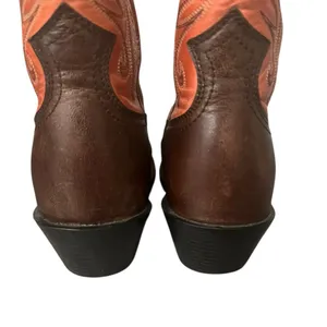 ARIAT Brown & Burnt Orange Leather Cowboy Boots Women’s Size 10 B Style #15821 thumbnail 6